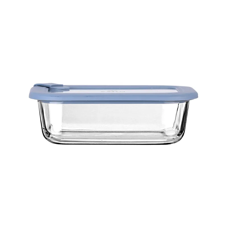 ESTIA ΦΑΓΗΤΟΔΟΧΕΙΟ COLORSEAL ΓΥΑΛΙΝΟ 640ml 18.9x14.5x6.7 ΜΕ ΚΑΠΑΚΙ ΣΙΛΙΚΟΝΗΣ ΜΠΛΕ