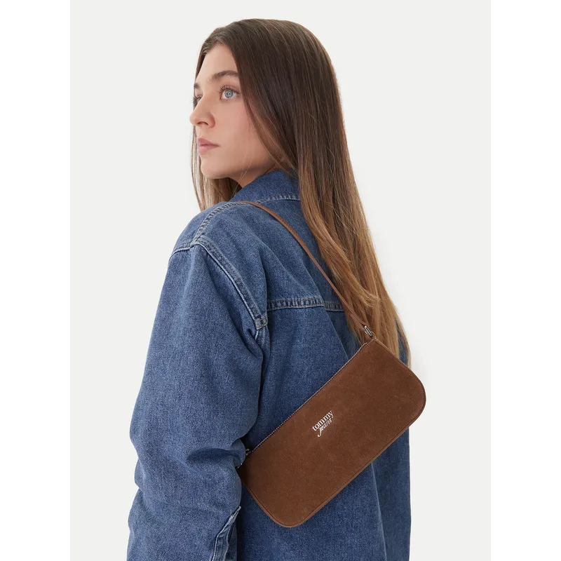 Τσάντα Tommy Jeans Tjw Must Suede Shoulder Bag AW0AW18454 Καφέ
