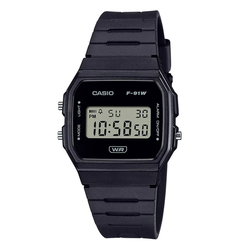 CASIO Standard Black Rubber Strap F-91WB-1AEF