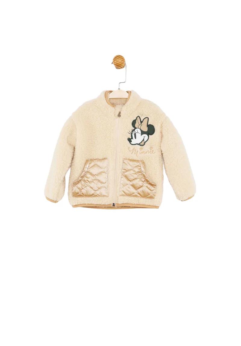 FLEECE ΖΑΚΕΤΑ MINNIE ΜΕ ΚΕΝΤΗΜΑ ΚΑΙ ΤΣΕΠΕΣ ΚΑΠΙΤΟΝΕ MN21215-Εκρού
