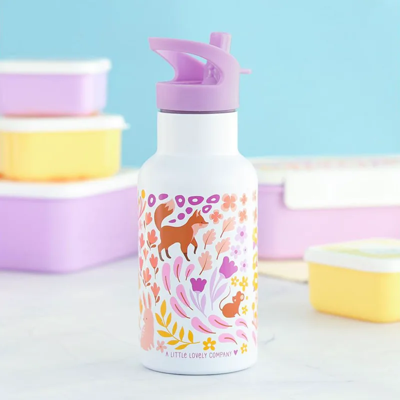 Παγούρι - Θερμός 350ml Με Καλαμάκι Α Little Lovely Company Fower Garden DBSSFG89