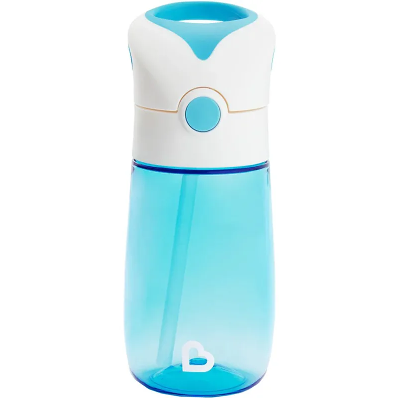 Munchkin Flip & Go Straw Cup 18m+ Κύπελλο για Νήπια Κατασκευασμένο από Εξαιρετικά Σκληρό Υλικό με Μαλακό Καλαμάκι Σιλικόνης 355ml - Γαλάζιο