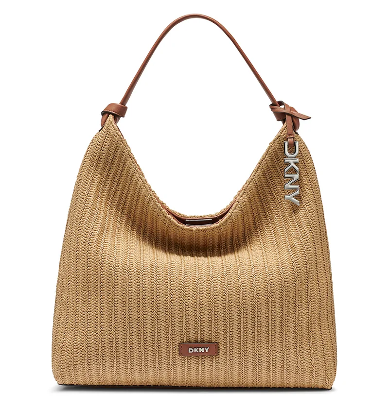 DKNY ΓΥΝΑΙΚΕΙΑ HANDBAG PAULA HOBO R61COO07 AR9 NATURAL/SADDLE