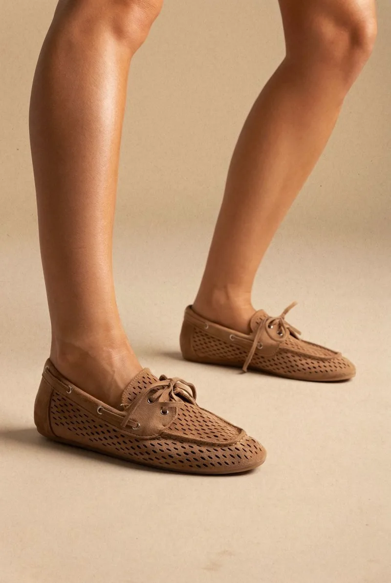 BOTEGGA 22 Comfort Moccasins Lace Up - RY113 - Camel Suede