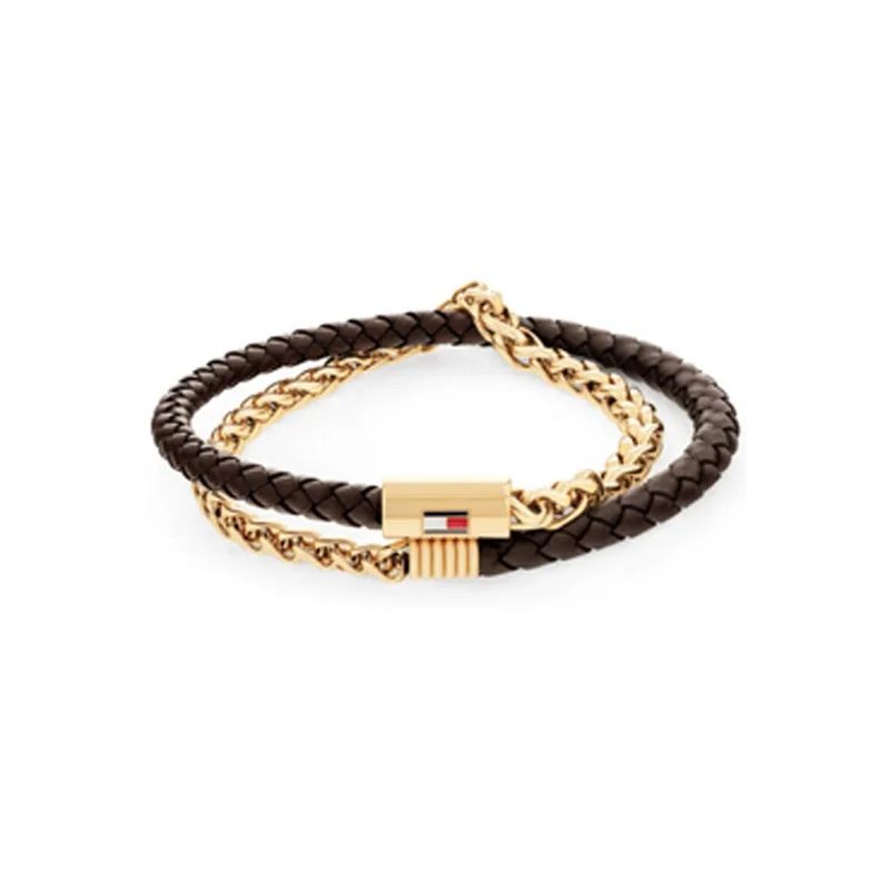 TOMMY HILFIGER Βραχιόλι Από Δέρμα Και Ανοξείδωτο Ατσάλι 2790563