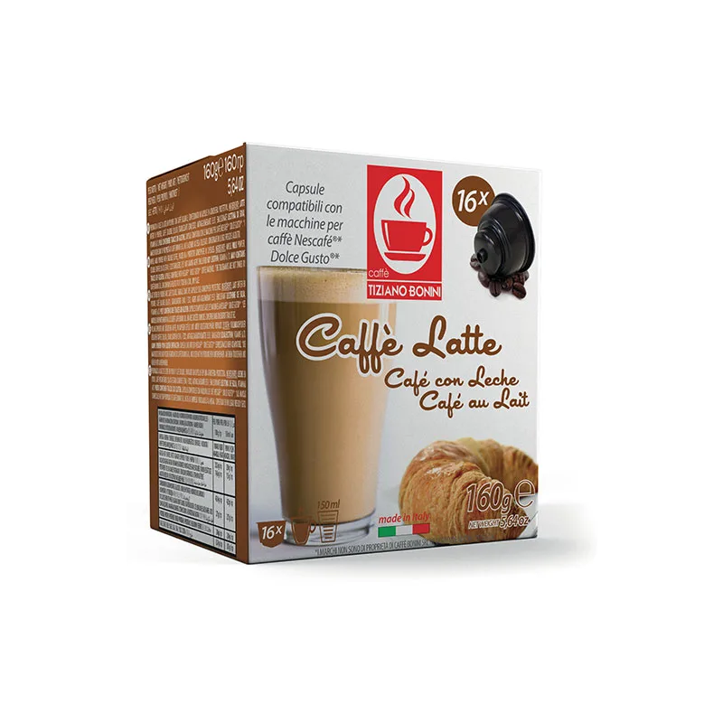 Tiziano Bonini Caffe Latte συμβατές κάψουλες Dolce Gusto* - 16 τεμ.