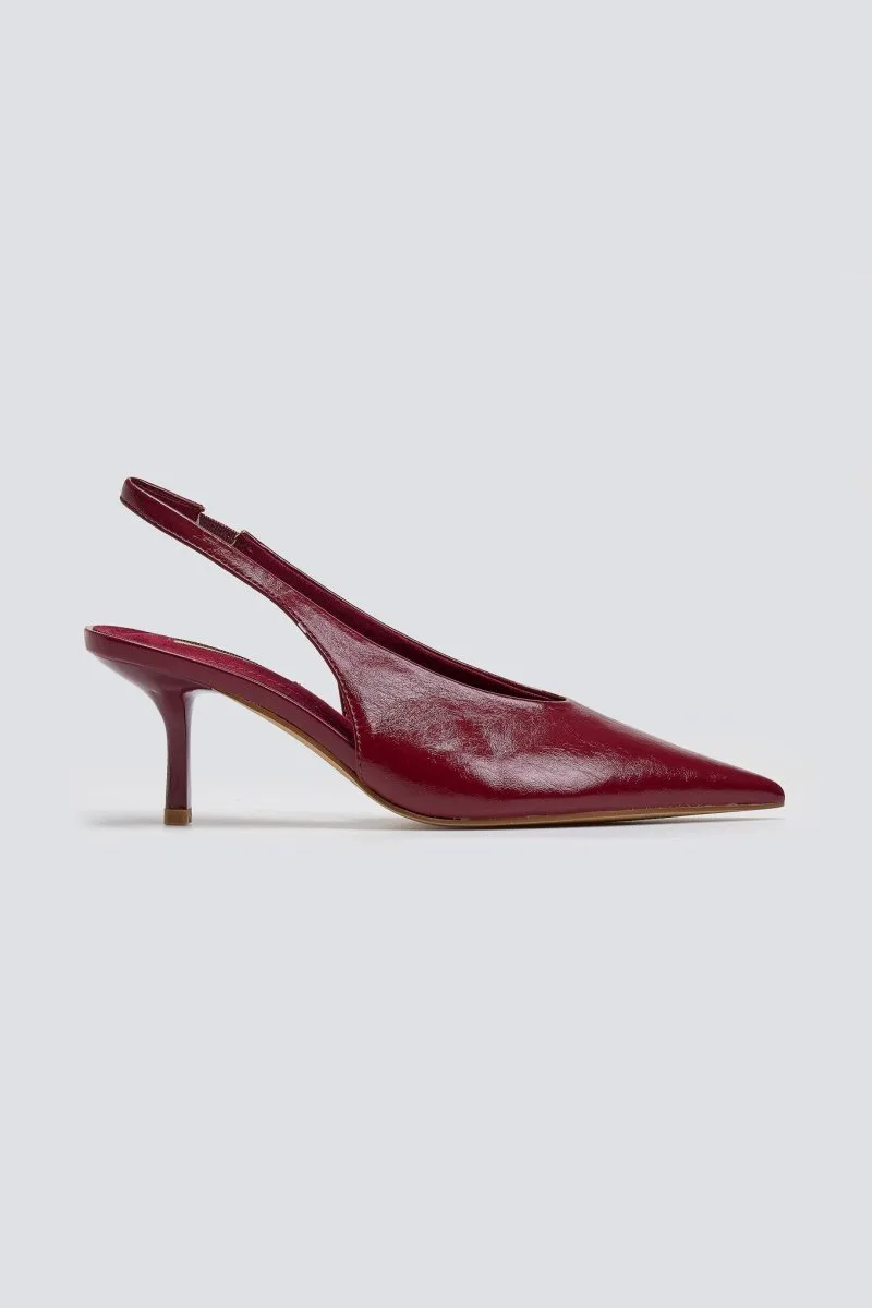 CORINA Pointed Toe Slingback Pumps - M5302 - Burgundy