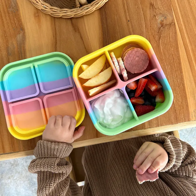 Φαγητοδοχείο Σιλικόνης Snack 4 sections - Rainbow Bites