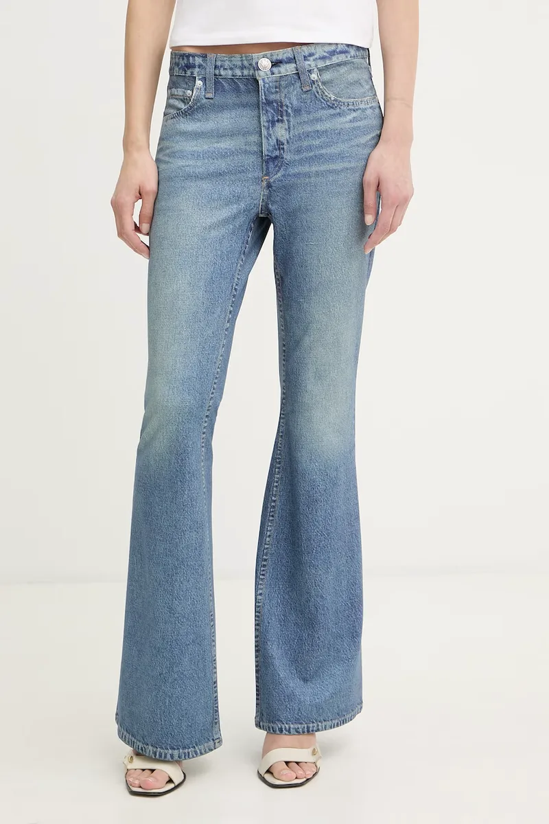 rag & bone παντελόνι καμπάνα γυναικείο με βισκόζη Miramar Dhalia