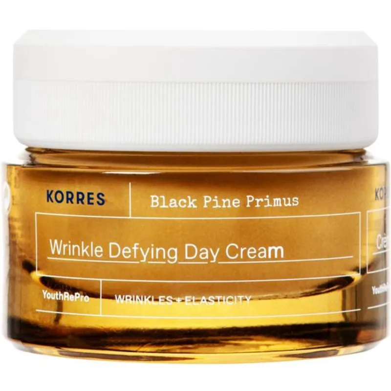Korres Black Pine Primus Wrinkle Defying Face Day Cream Κρέμα-Gel Προσώπου Ημέρας για Λείανση των Ρυτίδων & Ελαστικότητα, Κατάλληλη για Όλους τους Τύπους Επιδερμίδας 40ml