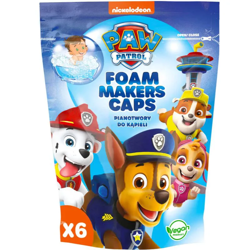 Nickelodeon Paw Patrol Foam Makers Caps αφρόλουτρο μπάνιου για παιδιά 6x16 γρ