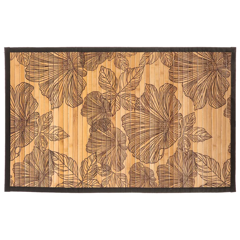 Πατάκι Μπάνιου Bamboo (50x80) F-V Black Flora 174701A