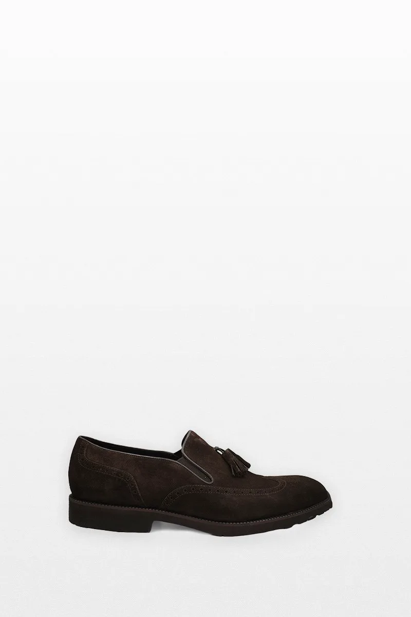 PHILIPPE LANG Ανδρικό Καφέ Brown Suede Tasseled Loafers