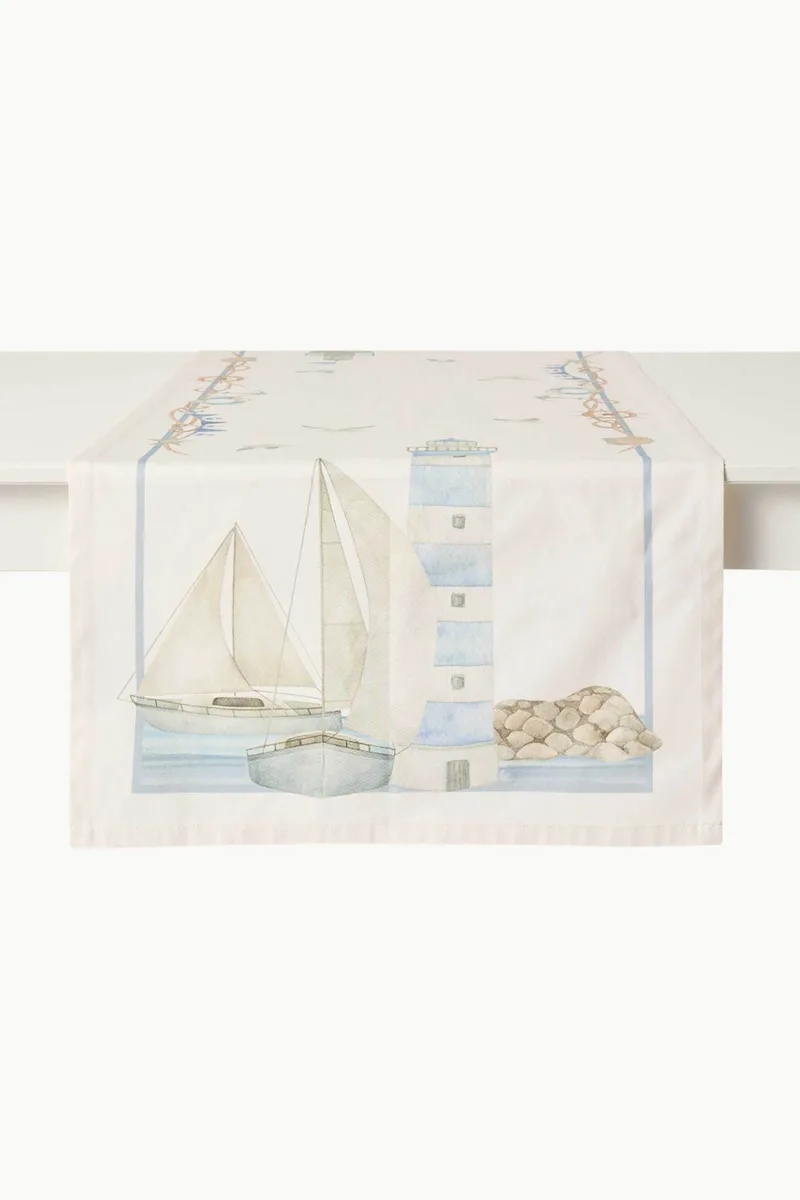 Coincasa ράνερ βαμβακερό με τύπωμα 50 x 150 cm - 006812989 Εκρού