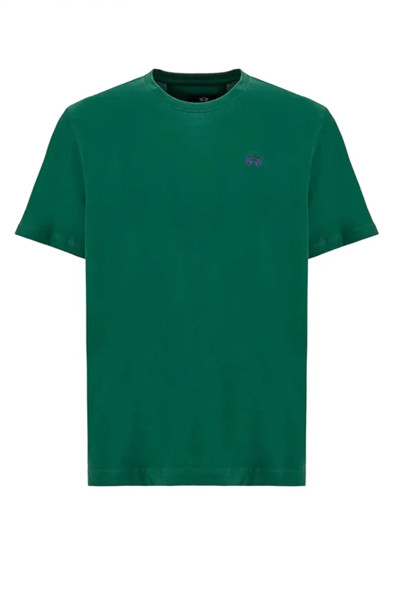 LA MARTINA T-SHIRT CREW NECK REGULAR FIT LOGO ΠΡΑΣΙΝΟ
