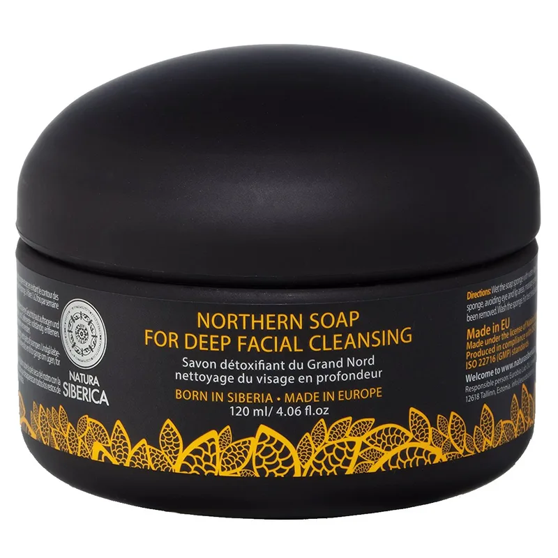 Natura Siberica Northern Soap for Deep Facial Cleansing Σαπούνι για Βαθύ Καθαρισμό Προσώπου με Ενεργό Άνθρακα, Κατάλληλο για Όλους τους Τύπους Δέρματος 120ml