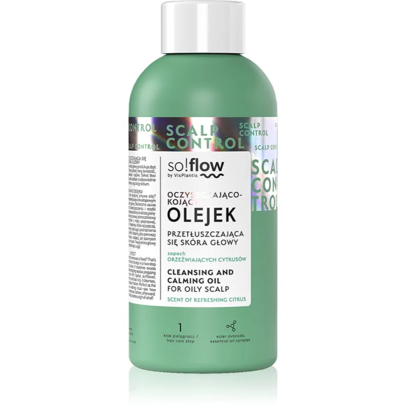 so!flow Oily Scalp Cleansing and Calming Oil λάδι καθαρισμού Για λιπαρό δέρμα της κεφαλής 150 ml