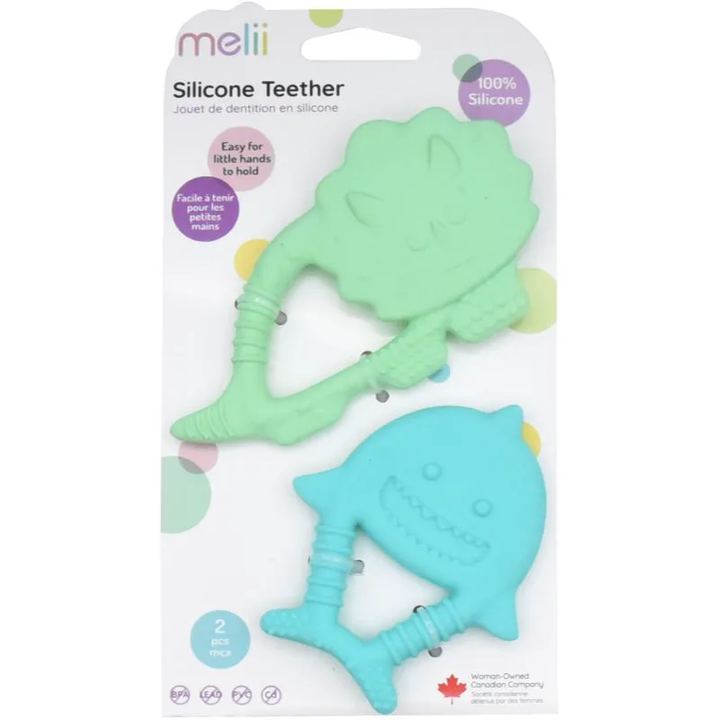 Melii Teethers μασητικό Dino & Shark 2 τμχ