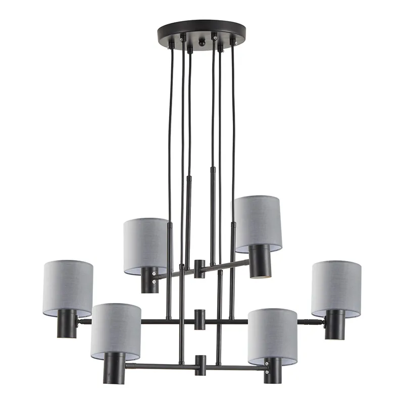 Φωτιστικό Οροφής Πολύφωτο Homelighting 77-8296 Black/Grey