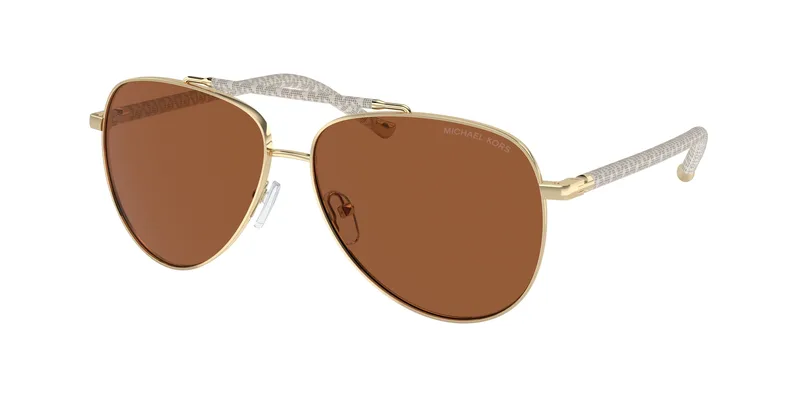 Michael Kors Women's Sunglasses MK1146-101473, Metal Frame, Χρυσό, Lens/Bridge/Temple Measurements: 53/13/140 mm, Brown Lenses, Category 3, 100% UV Protection