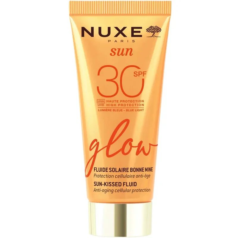Nuxe Sun Glow Spf30 Sun-Kissed Fluid Λεπτόρευστη Αντηλιακή Κρέμα Προσώπου Υψηλής Προστασίας με Χρώμα Κατάλληλη για Όλους τους Χρωματικούς Τόνους Επιδερμίδας 40ml