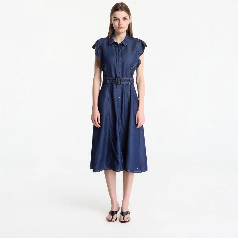 Φόρεμα Tommy Hilfiger Volant F&F Midi Dress Leny Ss Leny S