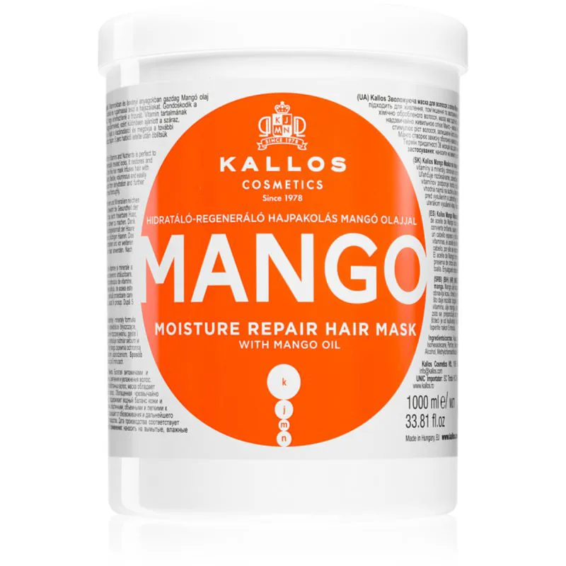 Kallos KJMN Professional Mango δυναμωτική μάσκα με λάδι μάνγκο 1000 ml