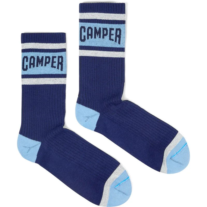 CAMPER Socks - Unisex Κάλτσες - Μπλε,Λευκό, Μέγεθος M, Cotton fabric