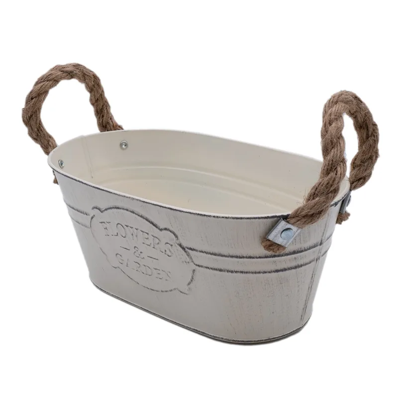 Μεταλλικό Κασπώ σε Vintage Στυλ 27x14x12cm Μπεζ ή Μαύρο Μπεζ