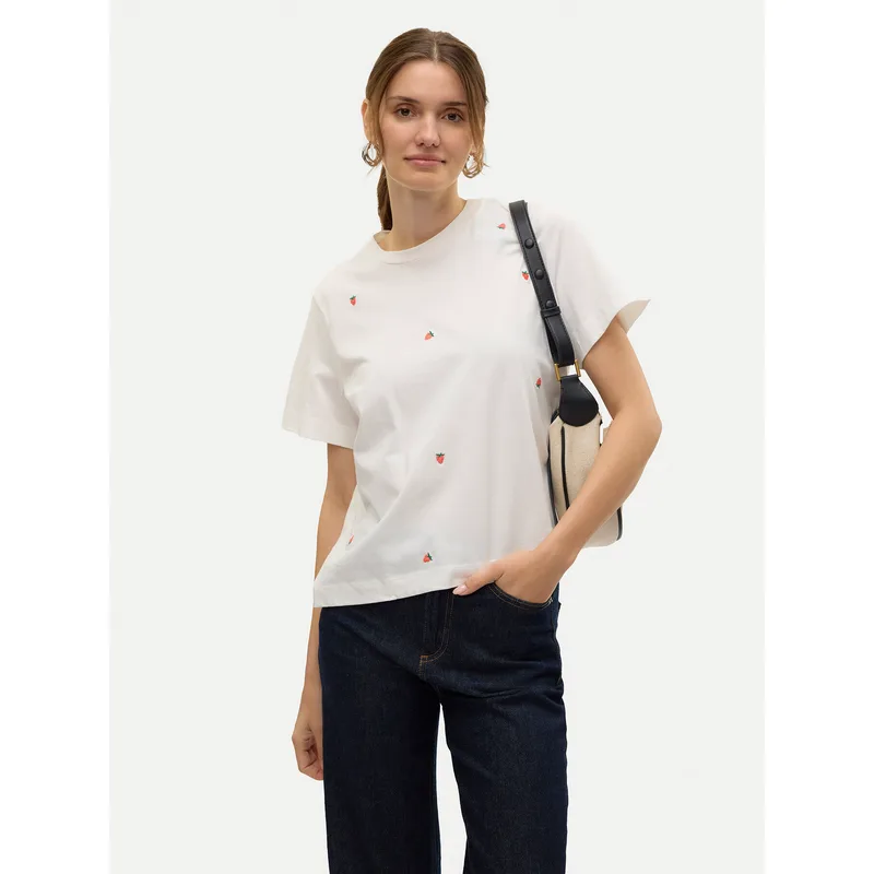 Vero Moda T-Shirt Solvei 10325318 Λευκό Regular Fit