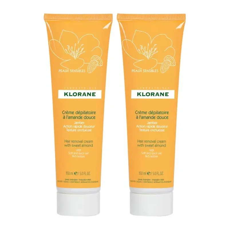 Klorane Sweet Almond Depilatory Cream 2x150ml