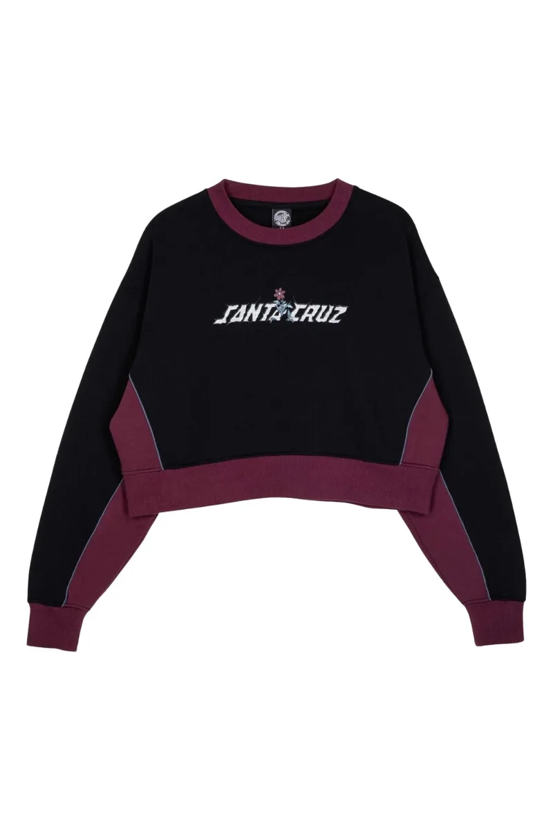 SANTA CRUZ Φούτερ λαιμόκοψη Flourish Strip Crew - BLACK-SCA-WCR-0659-BLACK