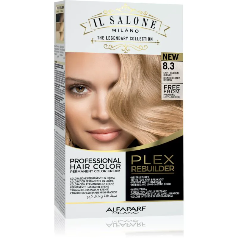 Alfaparf Milano Il Salone Milano Plex Rebuilder μόνιμη βαφή μαλλιών απόχρωση 8,3 - Light Golden Blonde 1 τμχ