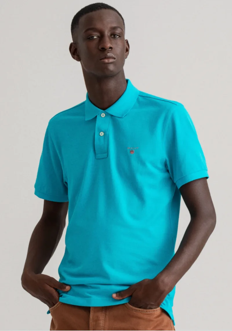 GANT Pique Polo Μπλούζα της σειράς Original - 2201 350 Turquoise Lagoon