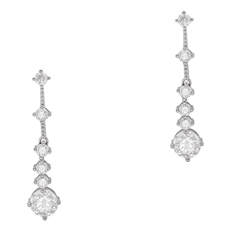 Σκουλαρίκια με Moissanite Diamonds από Ασήμι SK3979
