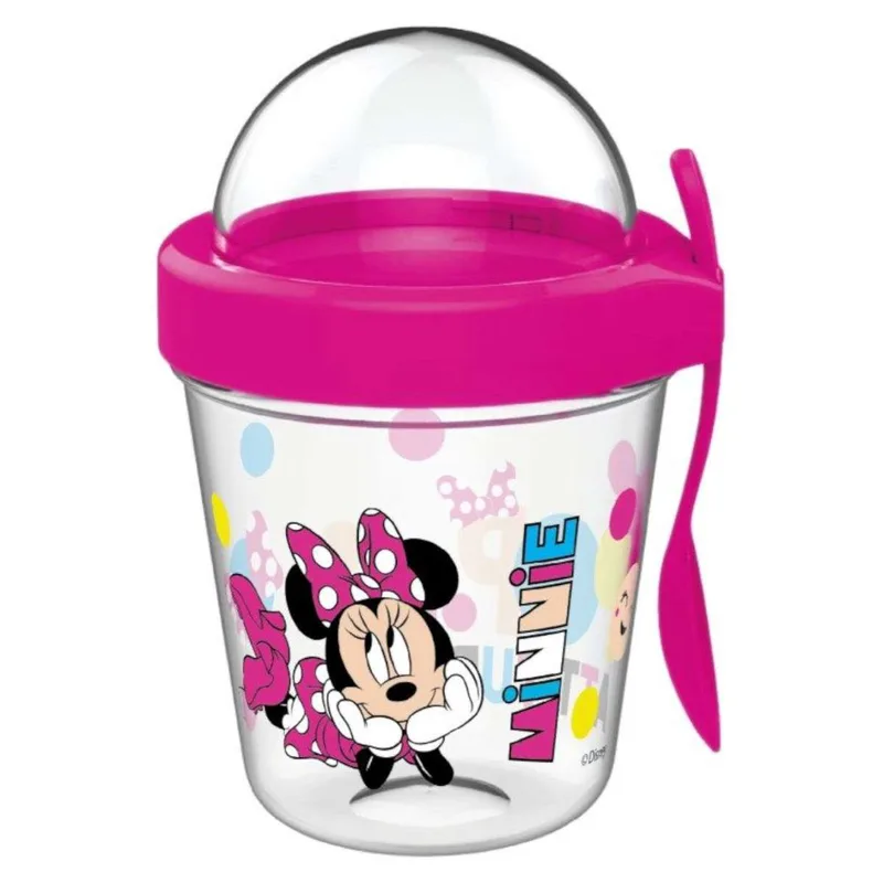 Disney Minnie Σετ Κούπα 350ml με Καπάκι και Κουτάλι Tritan Muesli Cup