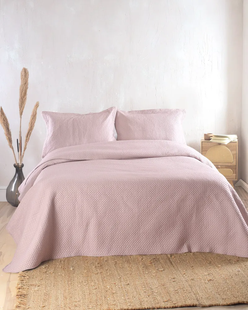 Σετ Κουβερλί King Size 3 Τεμαχίων Rythmos Allure Πούδρα 240x250