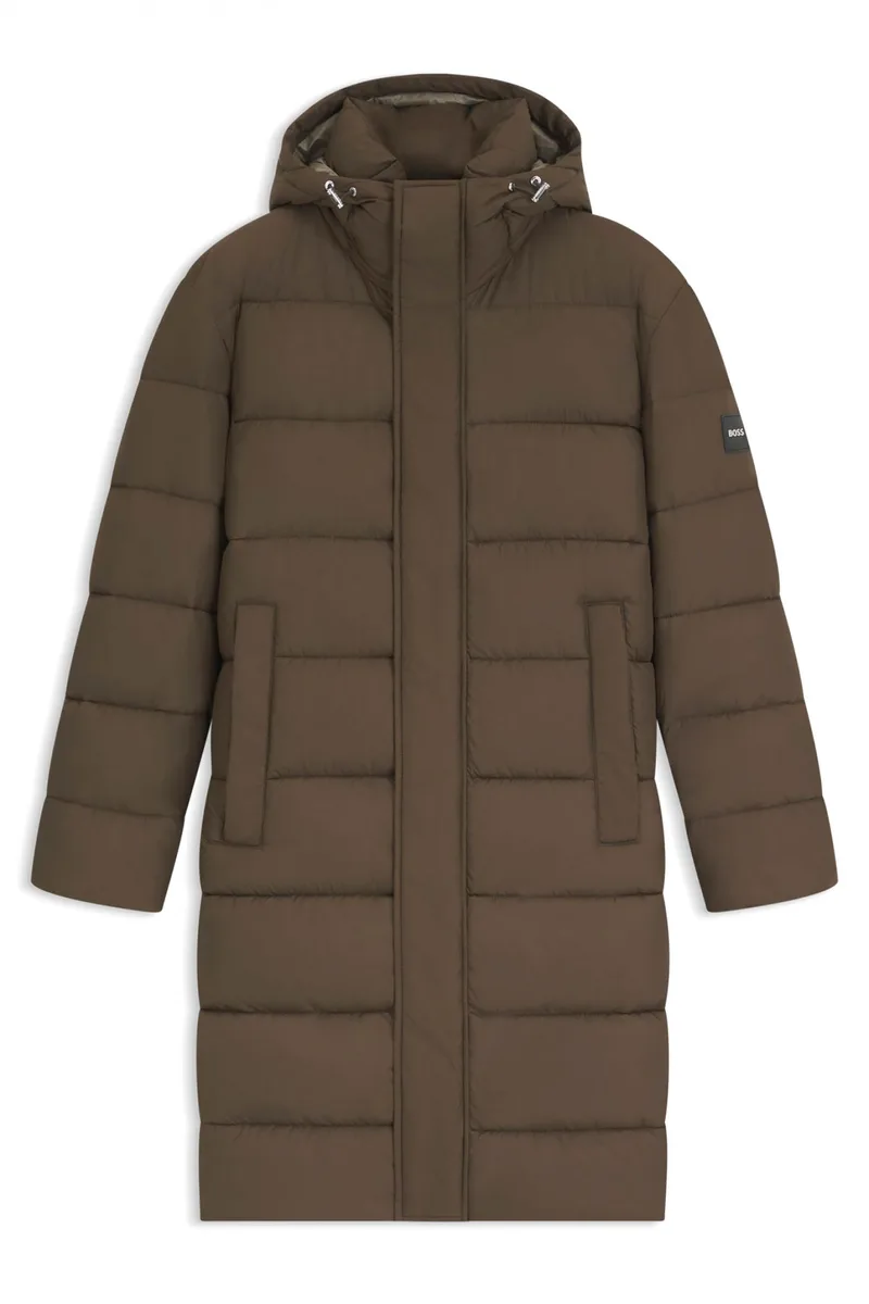 BOSS ΜΠΟΥΦΑΝ PUFFER H-CENUTO HOODIE ΧΑΚΙ