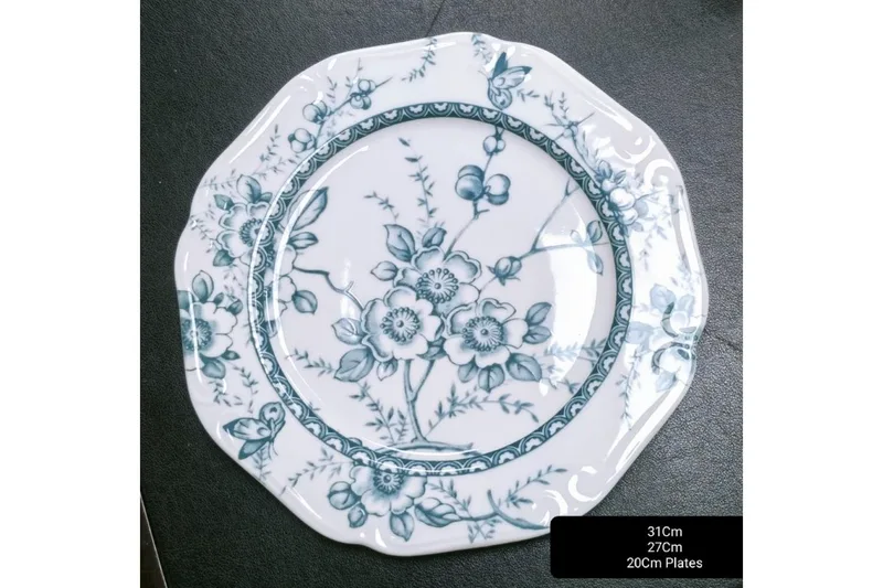 Πιάτο Φρούτου Πορσελάνης 20εκ. Tiffany Green Oriana Ferelli PR24324G03 (Σετ 6 Τεμάχια) (Υλικό: Πορσελάνη, Χρώμα: Λευκό, Μέγεθος: Μεμονωμένο) - Oriana Ferelli - PR24324G03