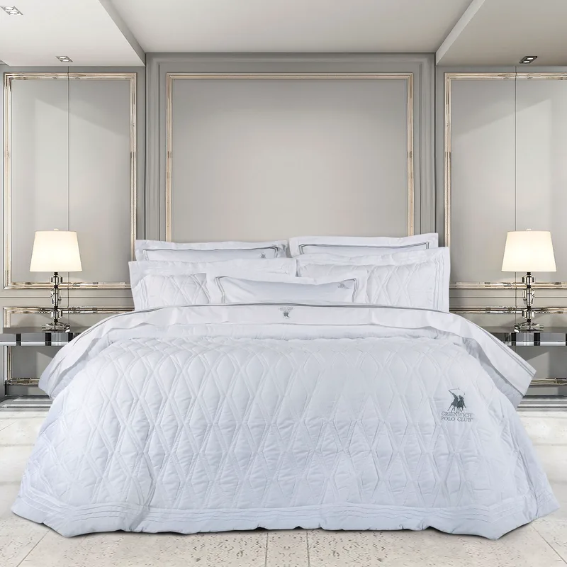 Σετ Κουβερλί Microfiber Υπέρδιπλο 220x240εκ. Premium 2158 Λευκό Greenwich Polo Club (Ύφασμα: Microfiber, Χρώμα: Λευκό, Μέγεθος: Υπέρδιπλα) - Greenwich Polo Club - 202000202158