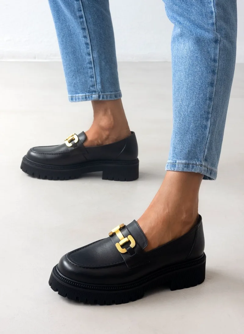 RAGAZZA Leather Chunky Loafers - 308 - Black