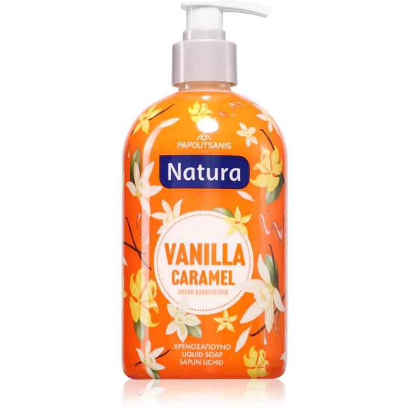 PAPOUTSANIS Natura Vanilla Caramel υγρό σαπούνι 480 ml
