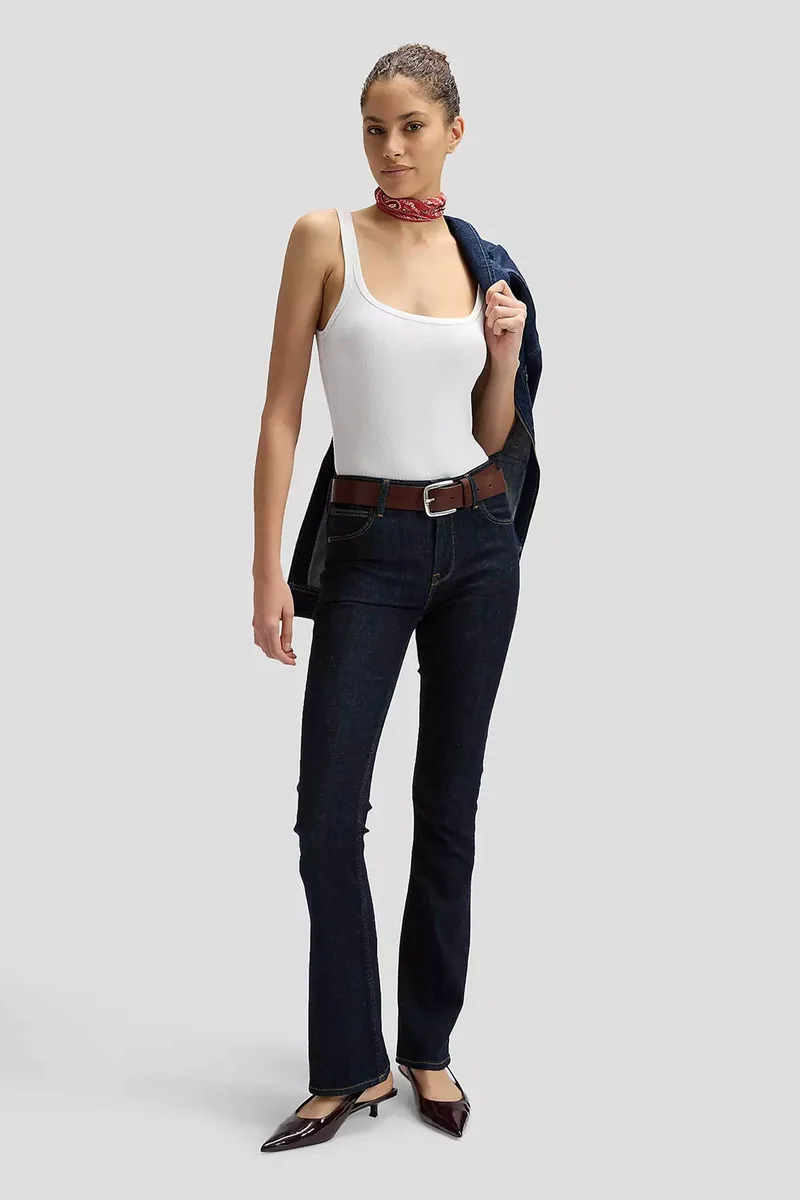 Lee® γυναικείο τζιν παντελόνι πεντάτσεπο Regular Straight Fit - 112376484 Denim Blue Σκούρο