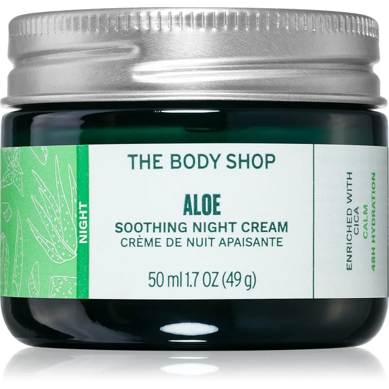 The Body Shop Aloe Soothing Night Cream καταπραϋντική κρέμα νύχτας για ευαίσθητη επιδερμίδα 50 ml