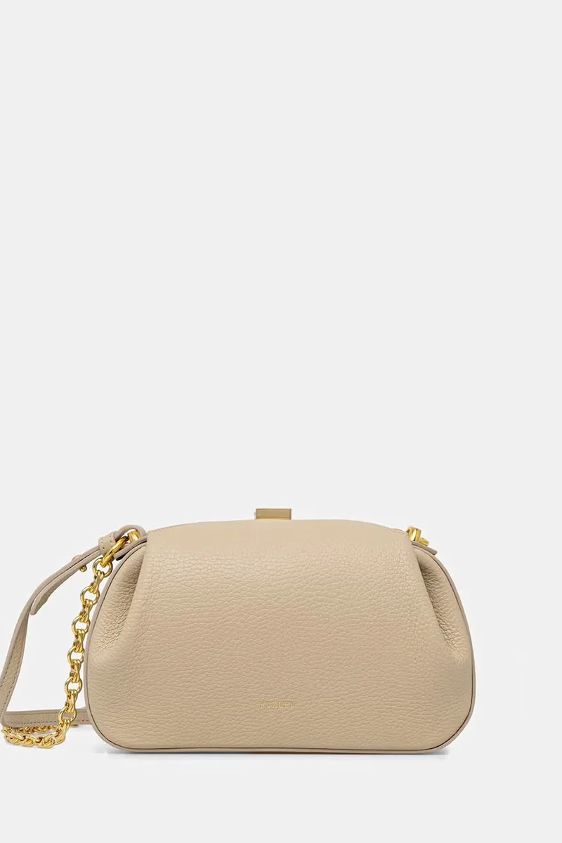 Yuzefi μικρή γυναικεία δερμάτινη τσάντα OYSTER CLUTCH MINI