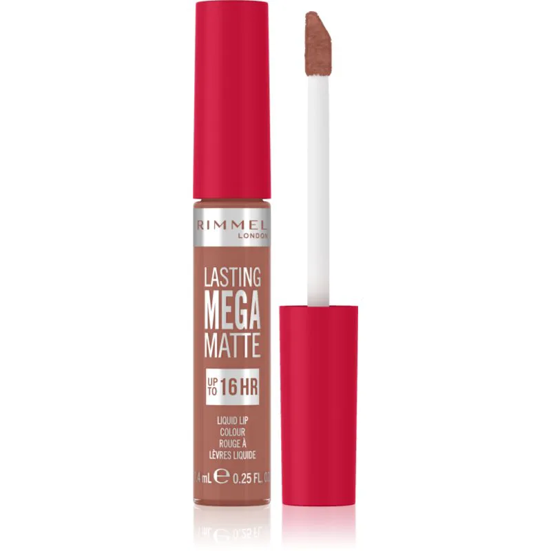 Rimmel Lasting Mega Matte Υγρό ματ κραγιόν 16 ώρες απόχρωση Be My Baby 7,4 μλ