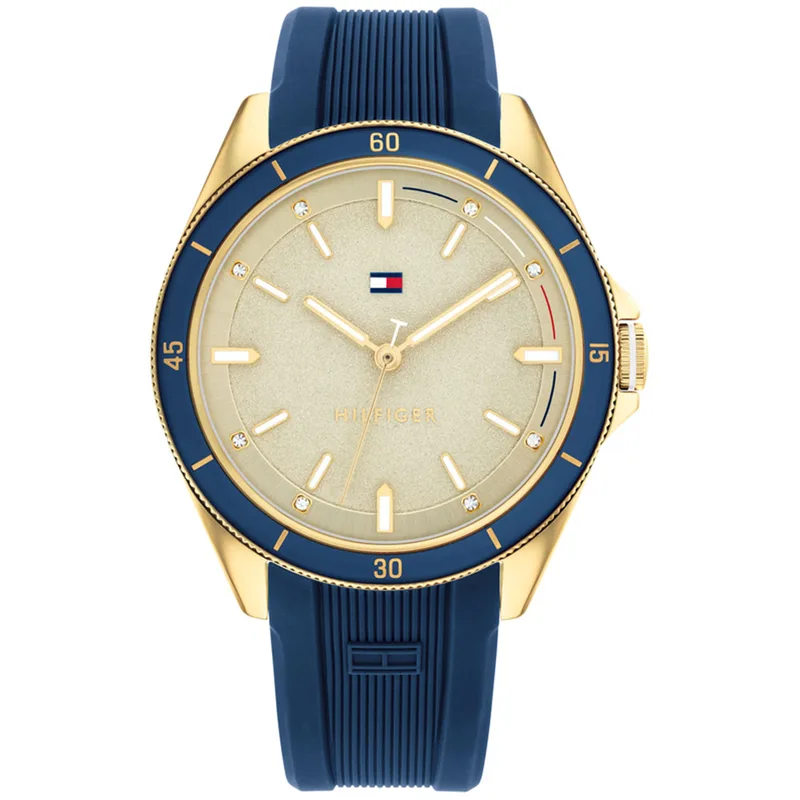 Tommy HILFIGER Emma Crystals Blue Rubber Strap 1782480