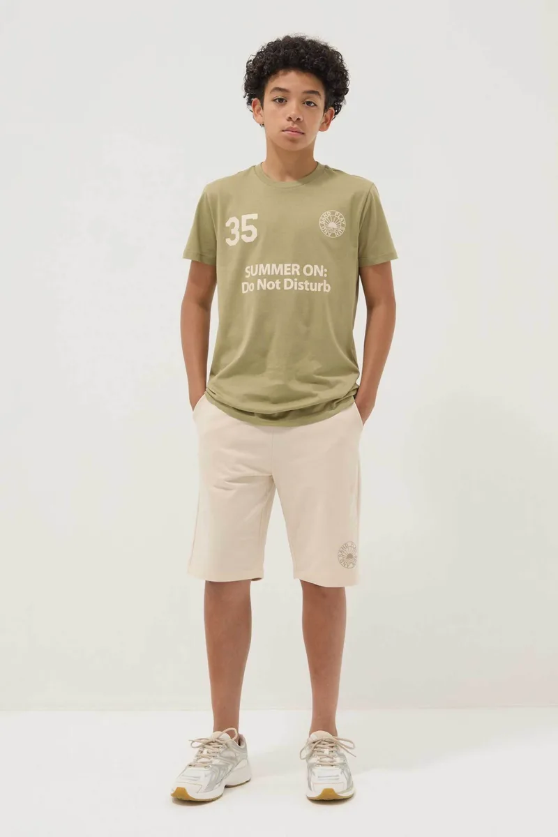 OVS παιδικό σετ με T-shirt και σορτς με print Regular Fit (2 τεμάχια) - 002682364 Λαδί