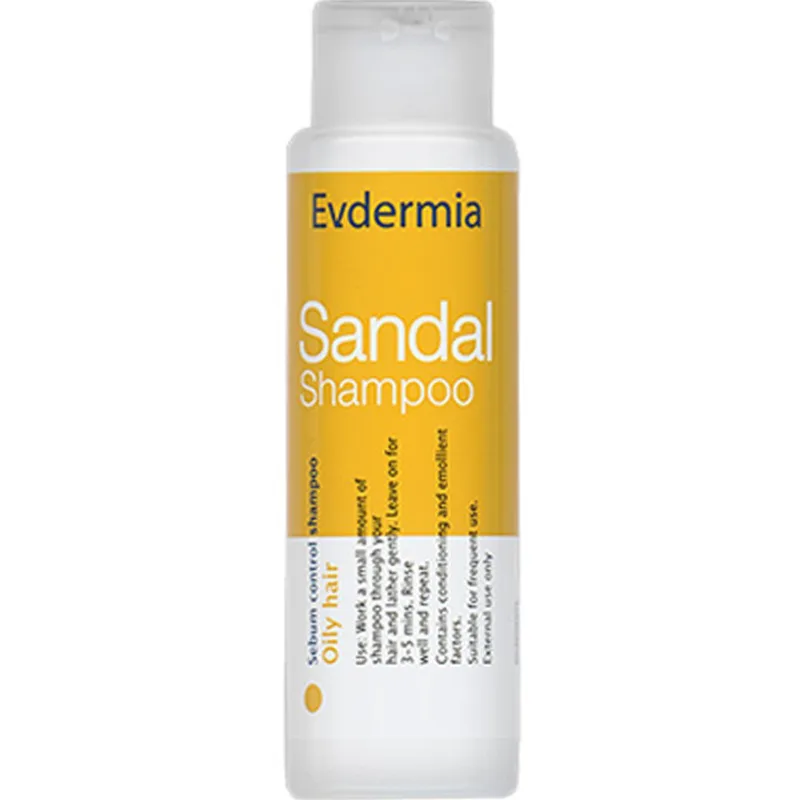 Evdermia Sandal Shampoo Σαμπουάν Περιποίησης Λιπαρών Μαλλιών με Τονωτικές, Ενυδατικές & Αντισμηγματορροϊκές Ιδιότητες 250ml