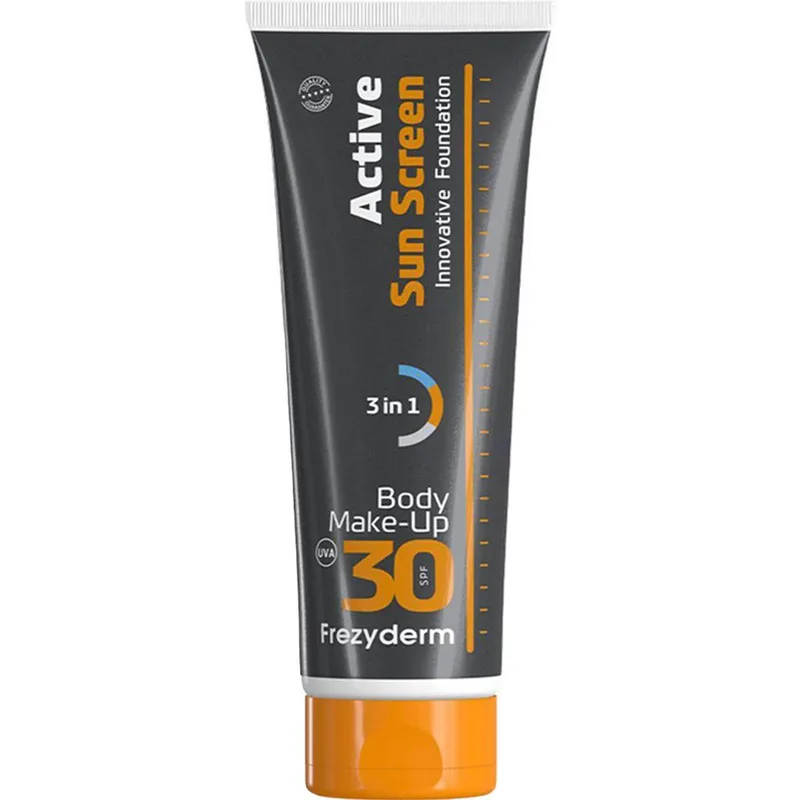 Frezyderm Active Sun Screen Body Make-Up Spf30 Αντηλιακό Make-Up Σώματος Υψηλής Προστασίας Κατάλληλο για Όλες τις Δερματικές Αποχρώσεις 75ml
